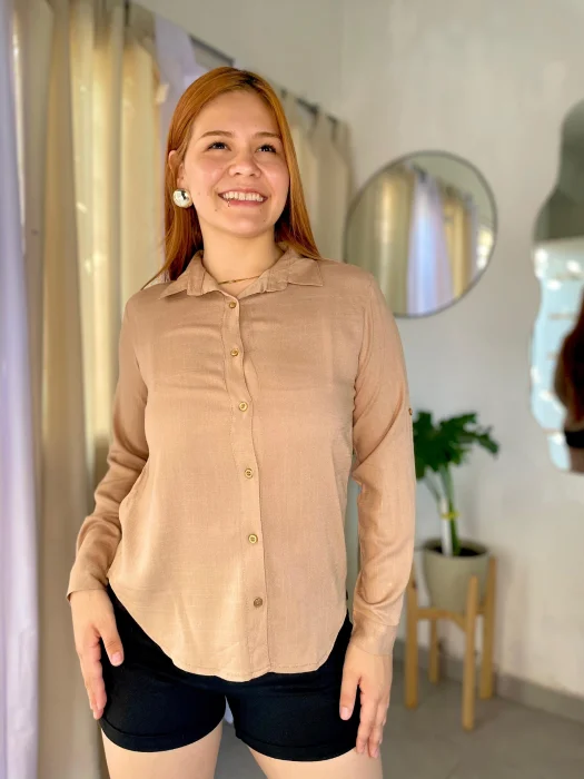 Camisa Clásica de Lino Manga Larga