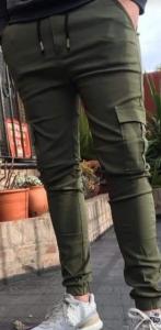 Pantalones Cargo de Gabardina Hombre