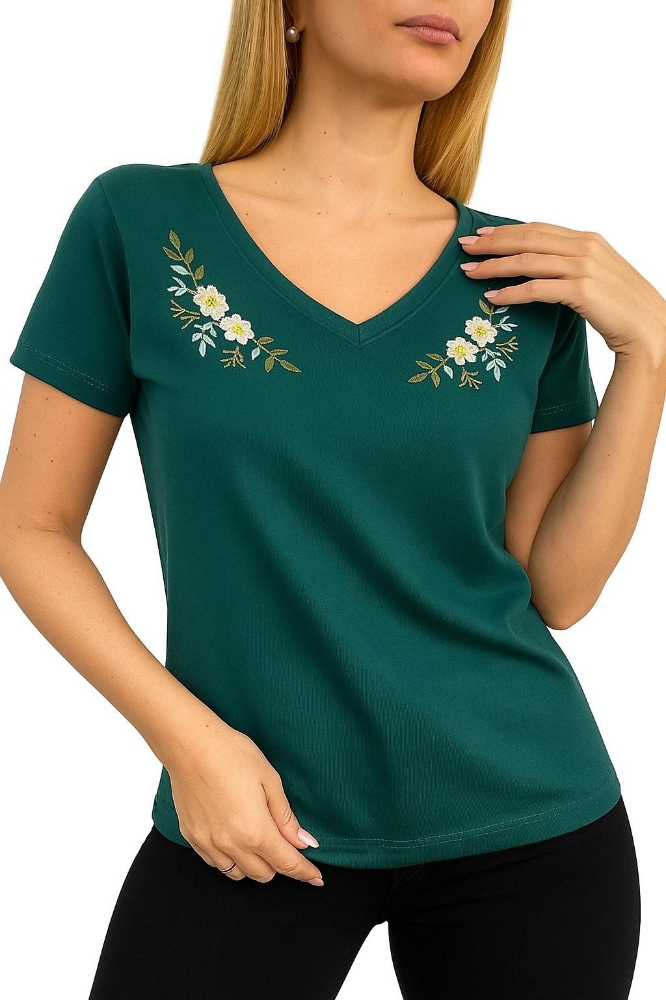 Remera Cuello V Bordado - Imagen 2