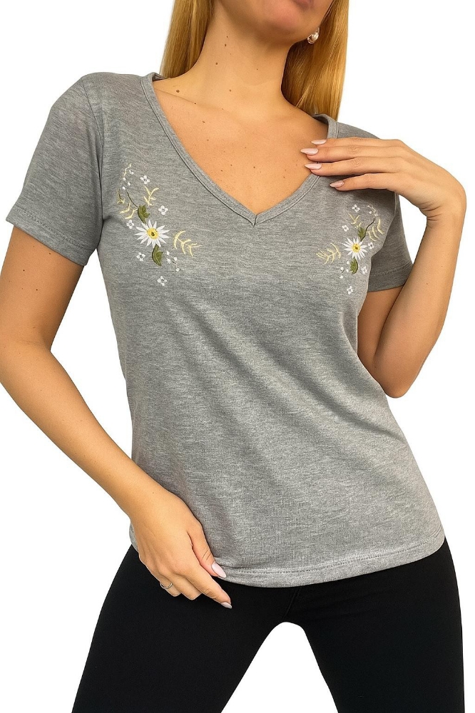Remera Cuello V Bordado - Imagen 4