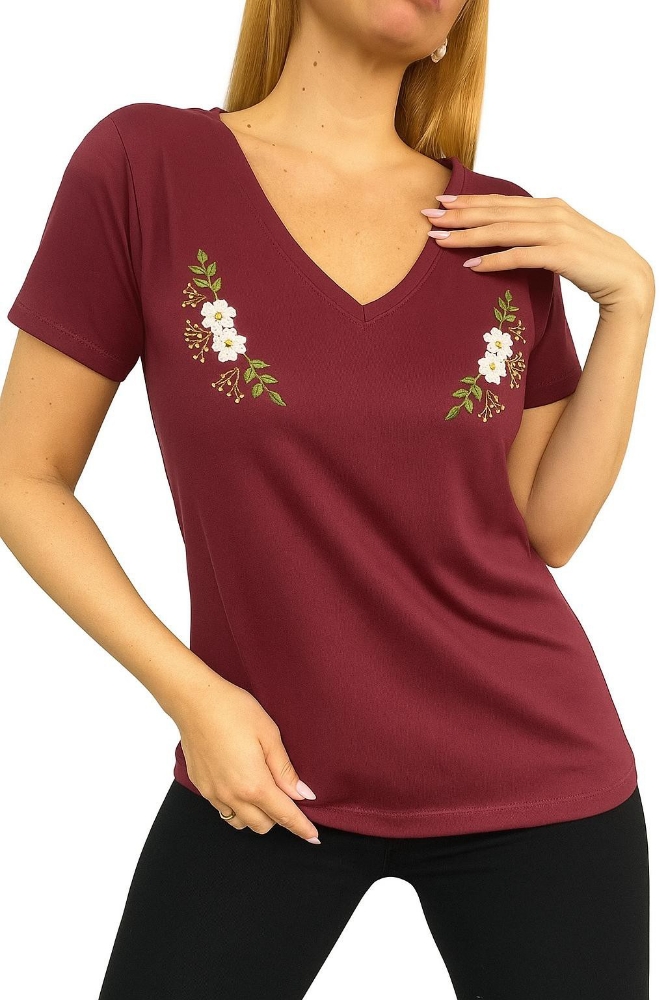 Remera Cuello V Bordado - Imagen 5