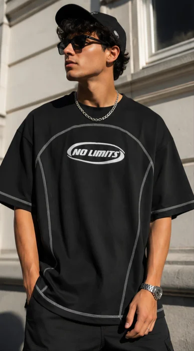Remera Over contra Tono Estampada