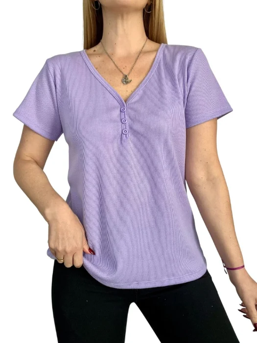 Remeras de Wafle con Botón