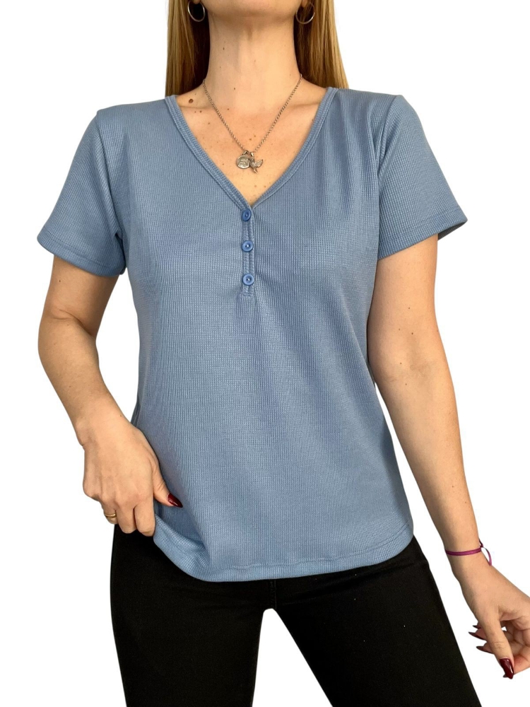Remeras de Wafle con Botón - Imagen 5