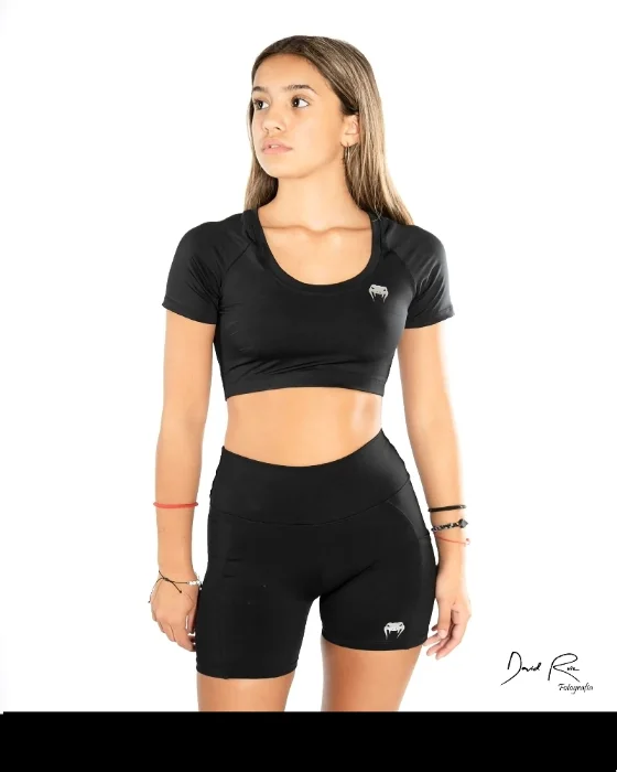 Crop Top Manga Ranglan Corta  Escotado