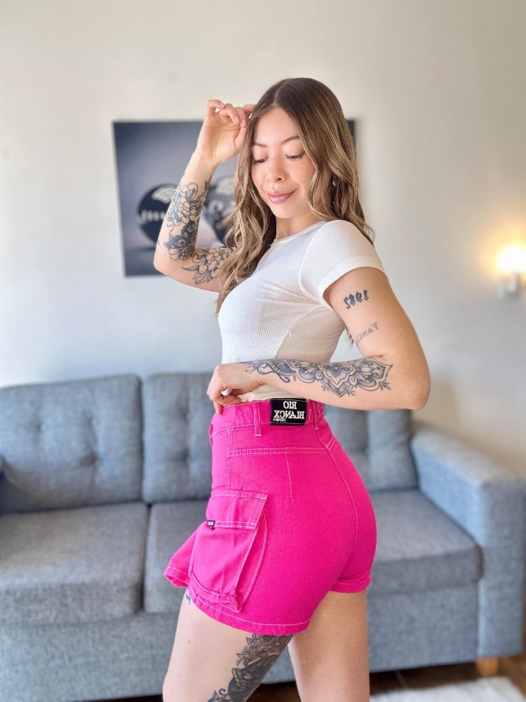 Shorts Pollera Rigido Fuxcia - Imagen 2