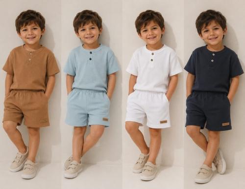 Conjunto Wafle Niño con Bolsillo