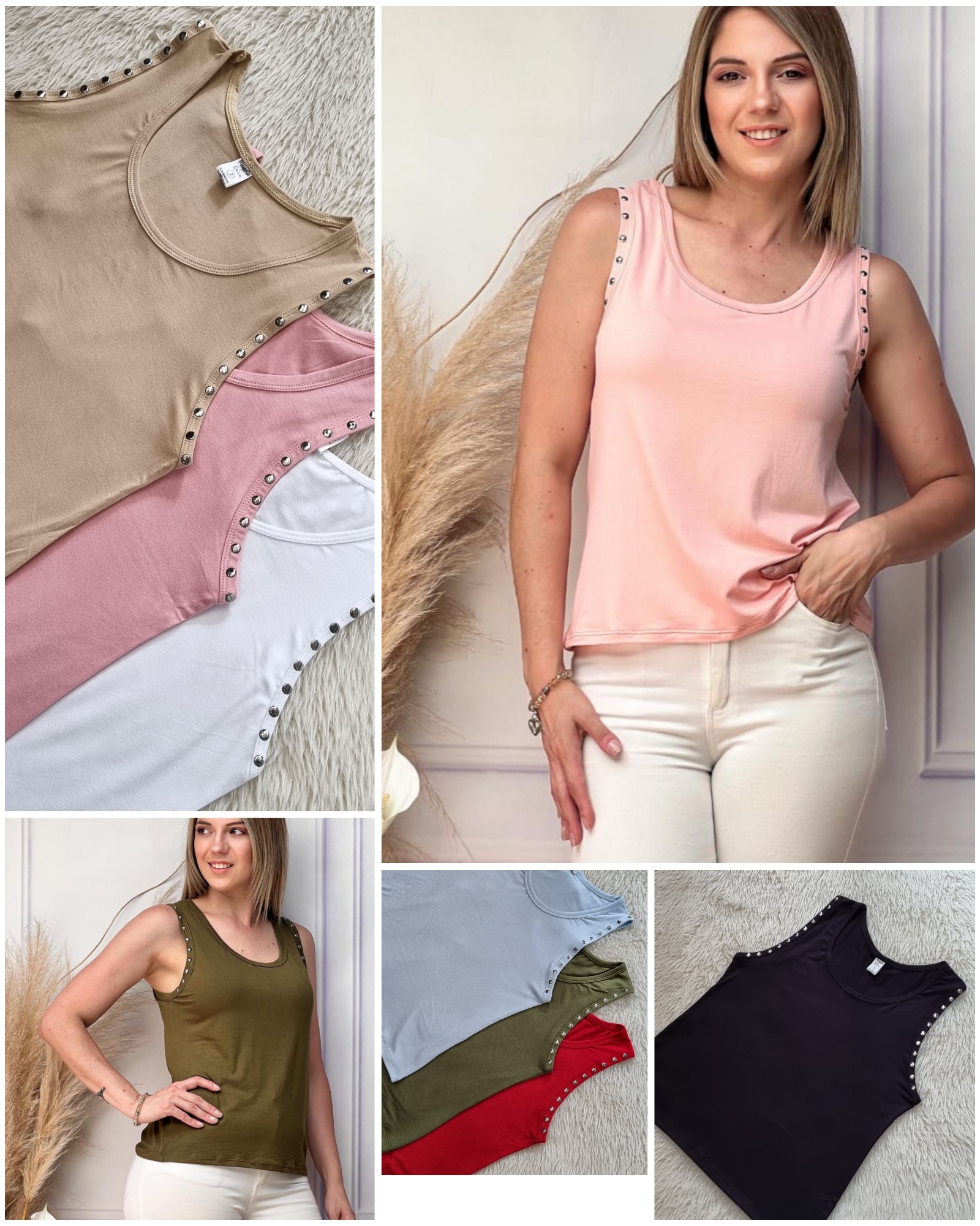 Musculosa Lisa con Tachas - Imagen 3