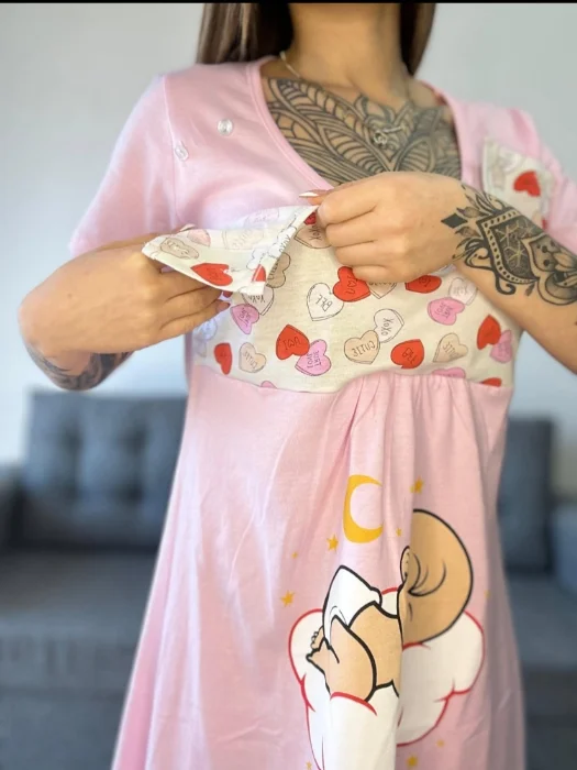 Camisón Maternal Manga Corta