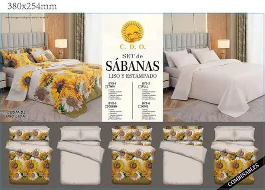 Sábanas 2 en 1
marca Costa de Oro