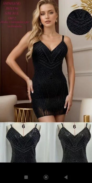 Vestido Strass Bh1154#/ Vestido Angela Corto