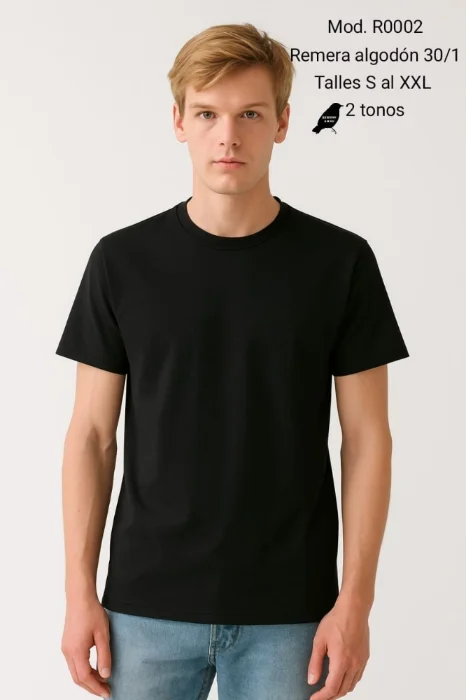 Remeras Básicas Lisas de Algodón Peinado