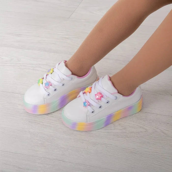 Zapatillas Arcoiris Infantiles Nena Niña Cordones Cómodas Livianas Modernas Tendencia