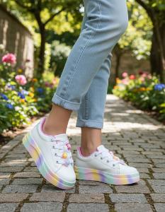 Zapatillas Arcoiris Infantiles Nena Niña Cordones Cómodas Livianas Modernas Tendencia - Miniatura 8