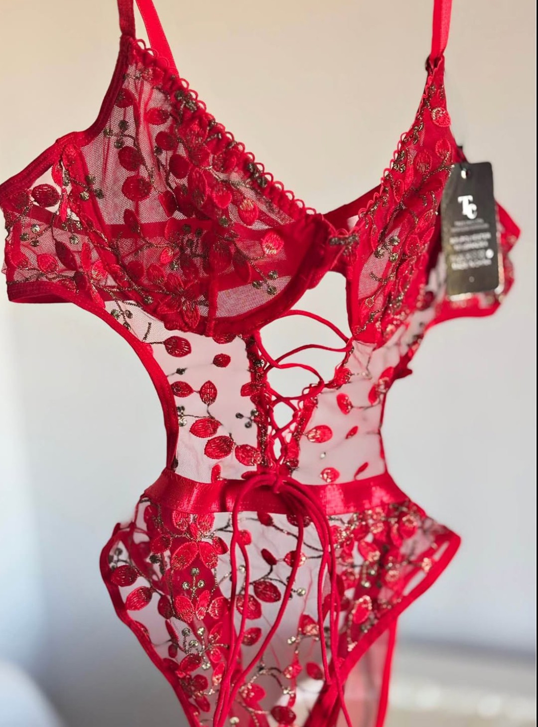 Body Erótico Solo Talles M-l Colores Celeste . Violeta y Rojo - Imagen 3