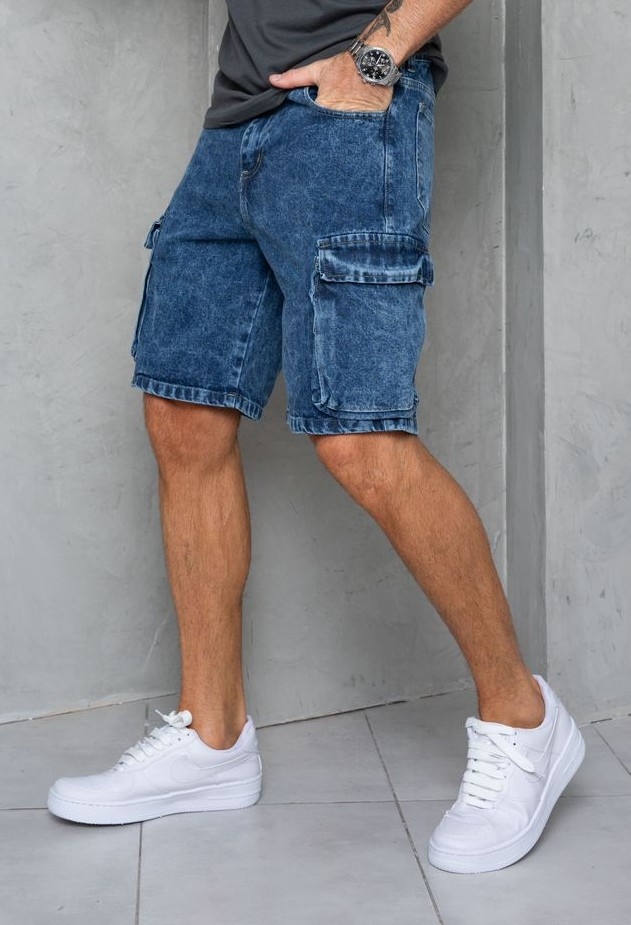 Bermudas Jeans Cargo C Fuelle Talles Especiales - Imagen 3
