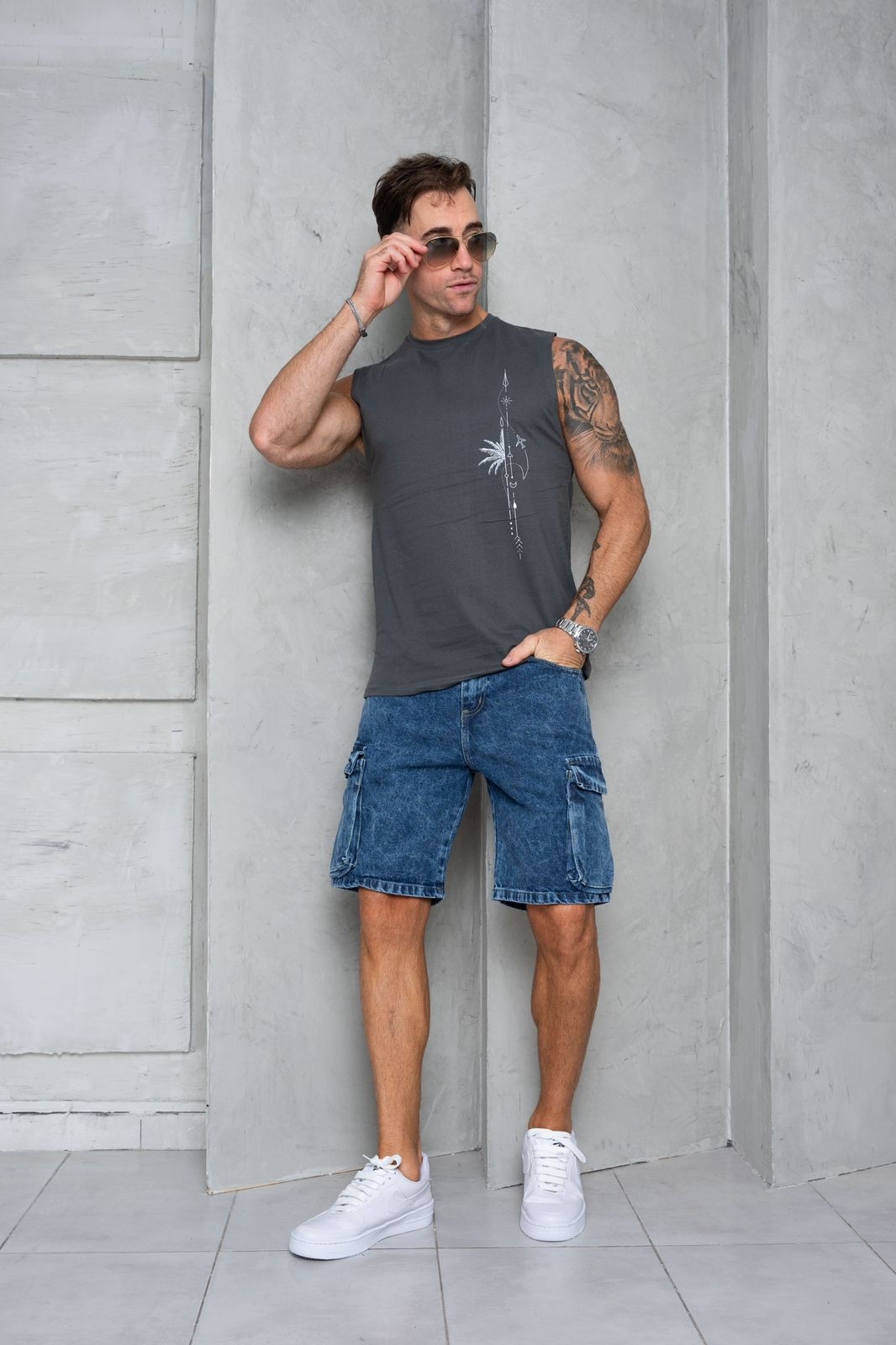 Bermudas Jeans Cargo C Fuelle Talles Especiales - Imagen 6