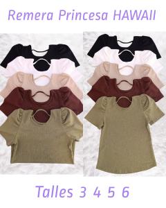 Remera Manga Princesa Hawai