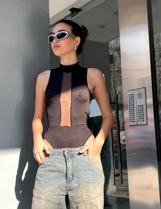 Body Combinado Musculosa Espalda Descubierta