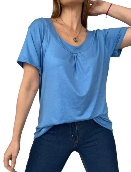 Remeras de Modal Viscosa con Frunce