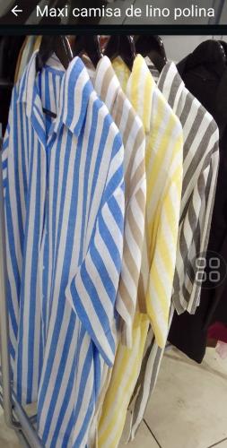 Maxi Camisa Malki Tela Lino Melange - Miniatura 3
