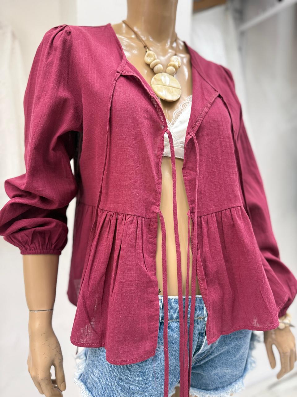 Blusa Volados de Lino Importada - 5579048a-b502-4b0e-83c9-012aeb6ce830.jpeg