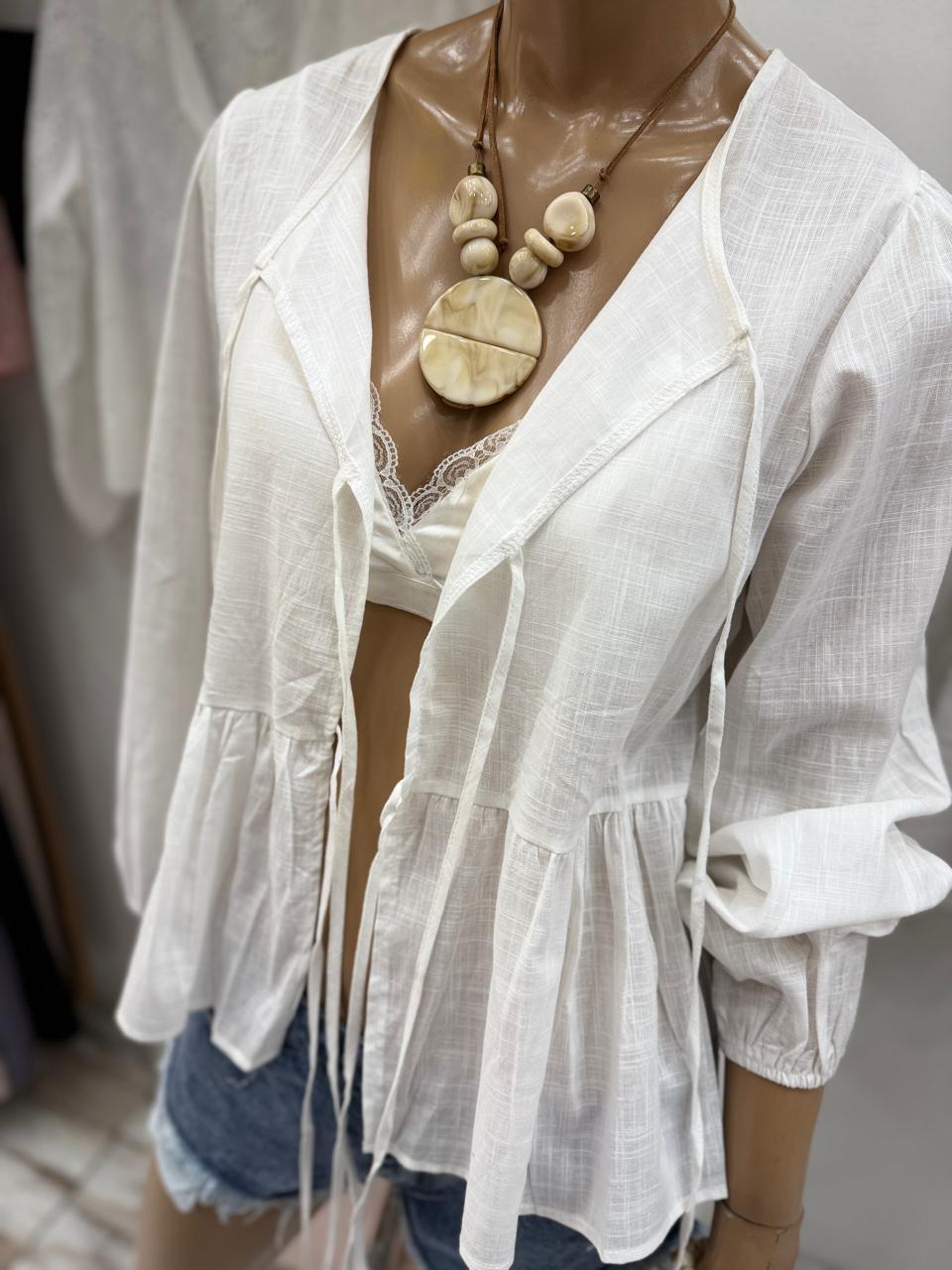 Blusa Volados de Lino Importada - 0225920f-272a-4ec7-bcb3-542399e655a0.jpeg
