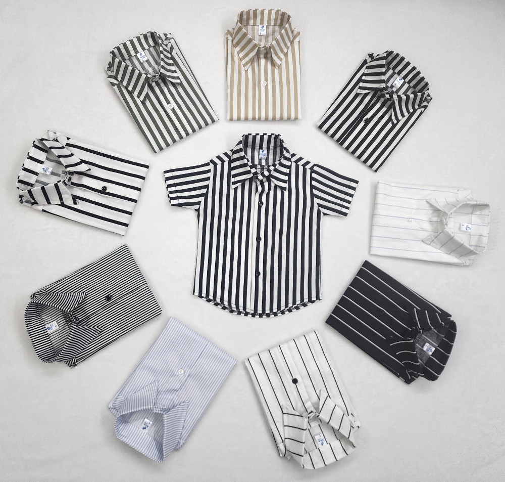 Camisas Elastizada Importado Rayada de Bebé con Cuello - Imagen 6