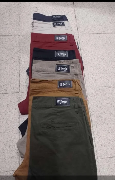 Corte Chino de Gabardina Hombre Pantalones