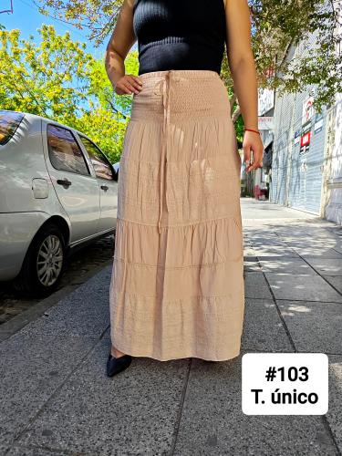 Pollera Larga de Broderie con Forrado por Dentro