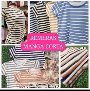 Remera Manga Corta Rayada