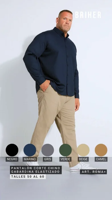 Pantalón Gabardina Corte Chino Talles Grandes