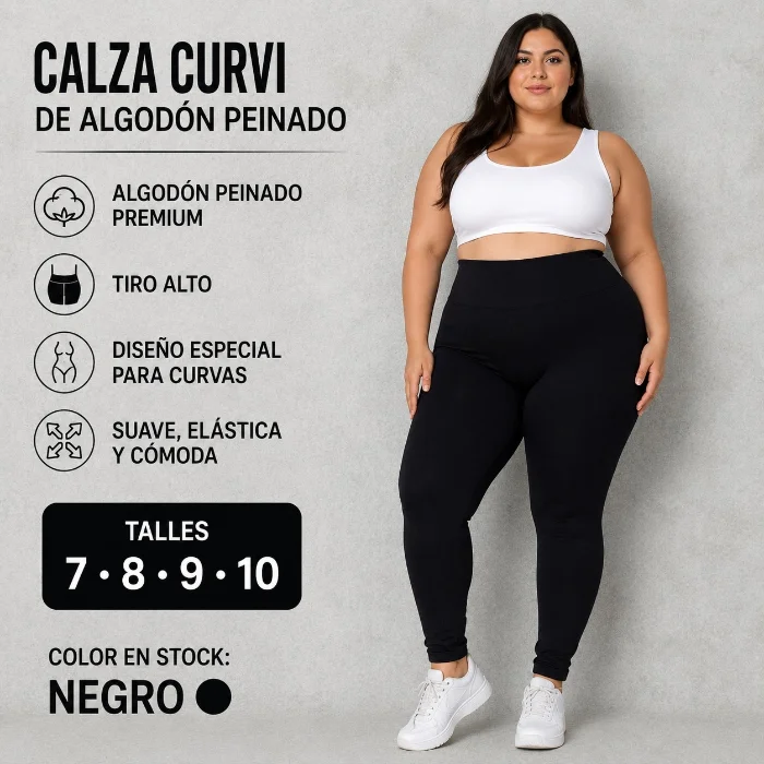 Calza Curvi  Especial de Algodón Peinado