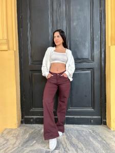 Wide Leg Bordo Elastizado