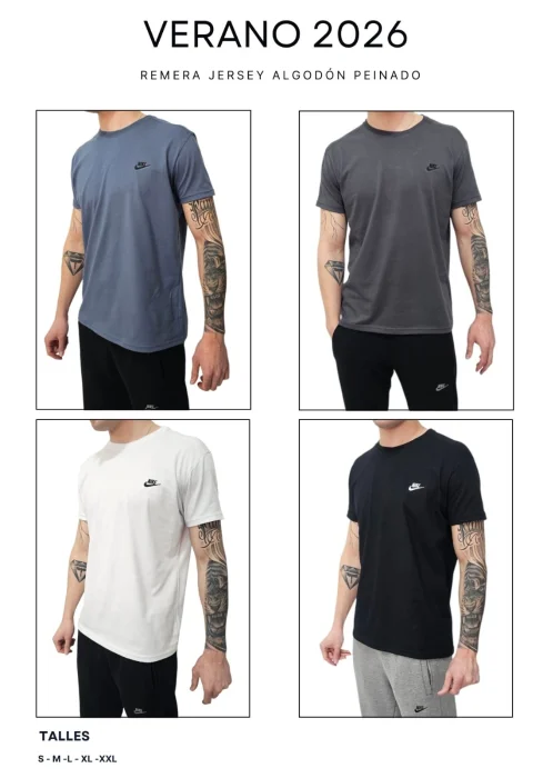 Remera Deportiva de Algodón Jersey Peinado