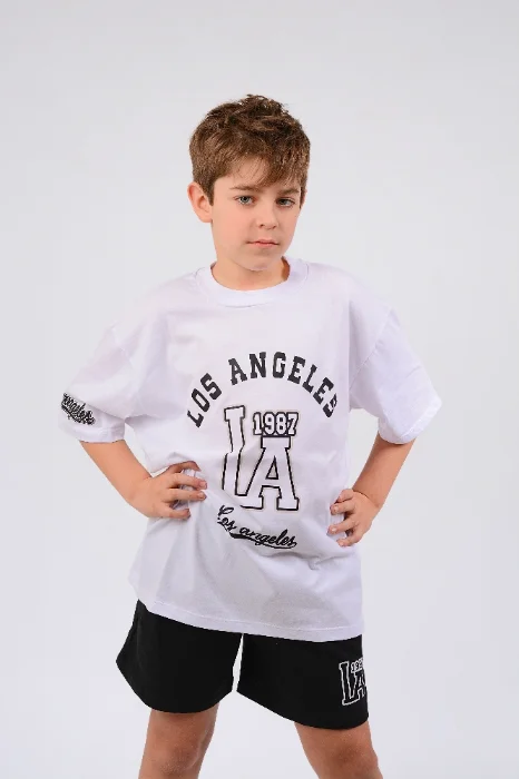 Remera Oversize los Angeles Algodón Peinado
