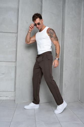 Pantalón Sastrero Clasico Chocolate - Miniatura 4