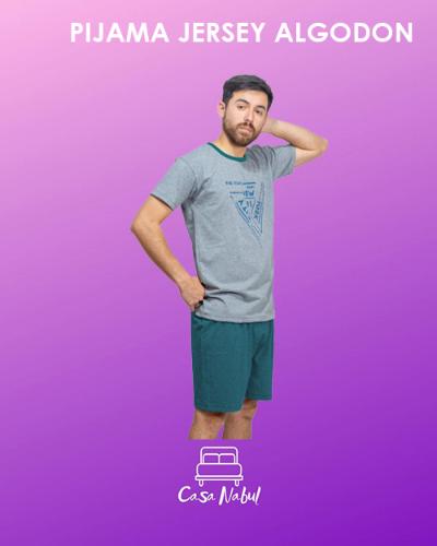 Pijama de Hombre Manga Corta Puro Algodon