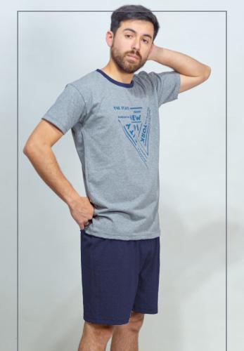 Pijama de Hombre Manga Corta Puro Algodon - Miniatura 5