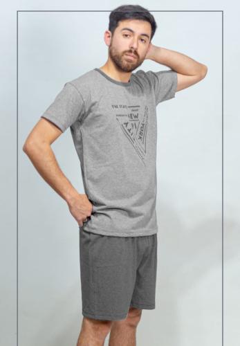 Pijama de Hombre Manga Corta Puro Algodon - Miniatura 6