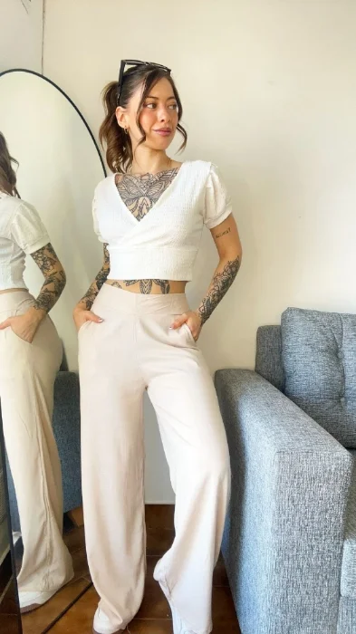 Palazo de Lino con Spandex
