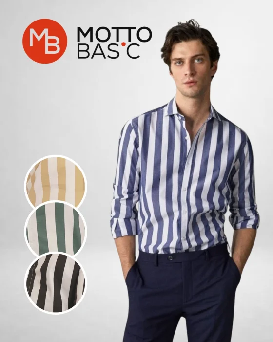 Camisa Elastizada Raya Ancha