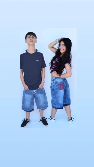 Bermuda Baggi Teens Azul Localizado Bordado