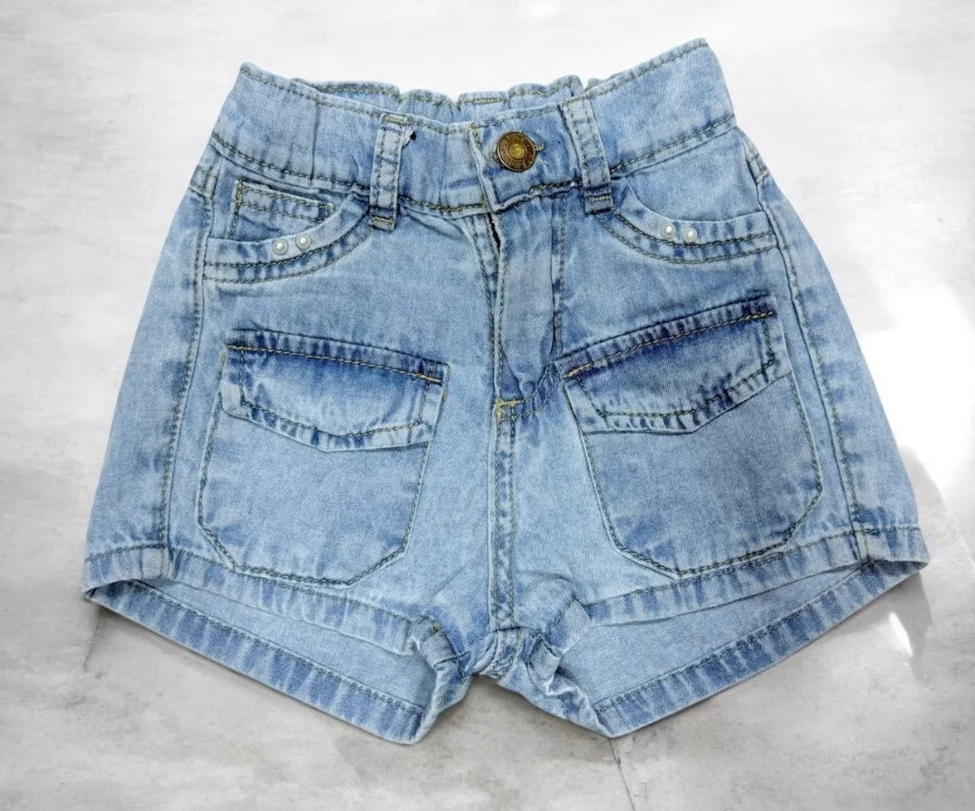 Short Cargo Nena Tela Camisero con Regulador en la Cintura - Imagen 1