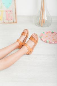 Sandalias Niña Nena Delicada Ecocuero con Velcro Modernas Tendencia Actual - Miniatura 5