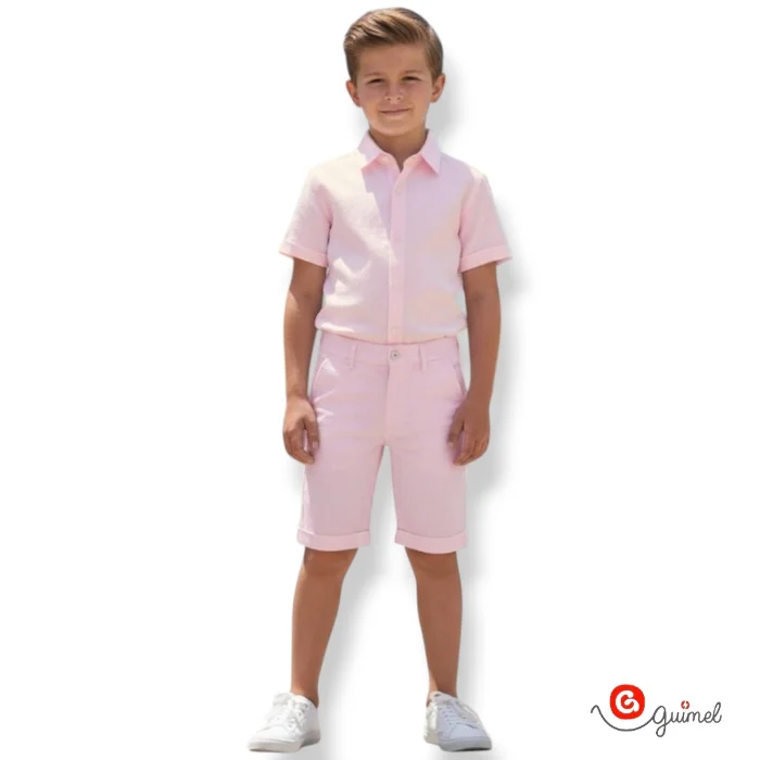 4047 4048  Camisa y Bermuda Niños Lino