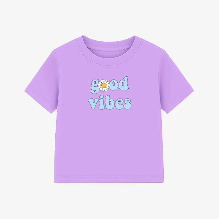 Remera Good Vibes Algodón Peinado Manga Corta