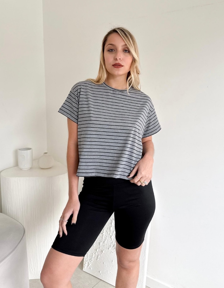 Remera Box Fit (modal Rayado) - Imagen 2