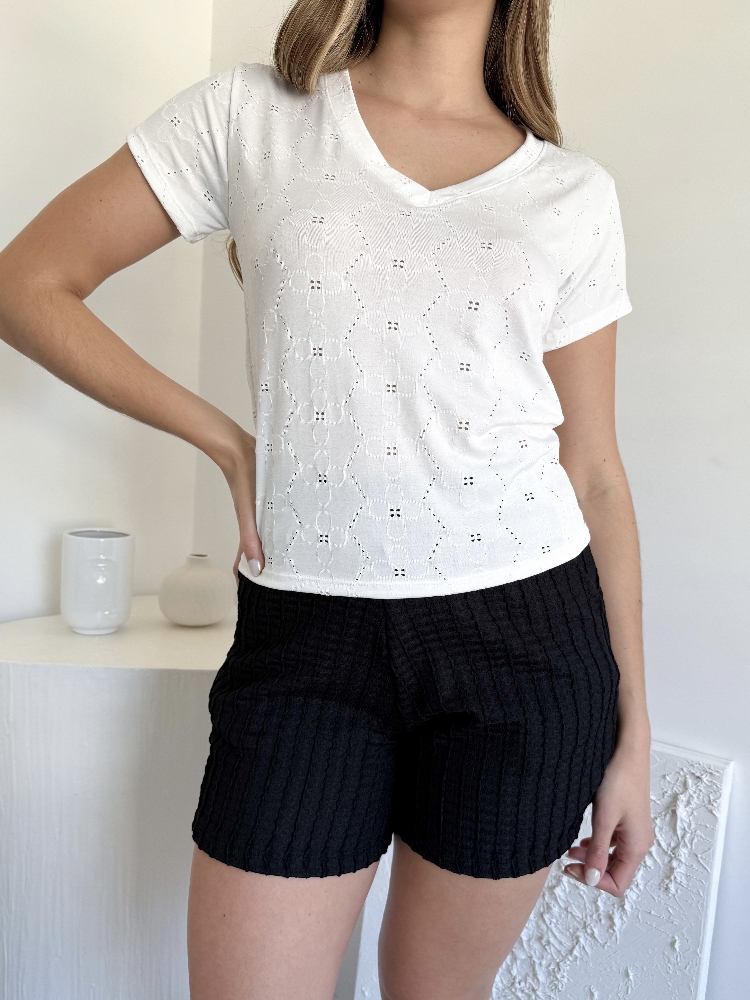 Remera Broderie Cuello V - Imagen 2