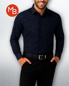 Camisa Estampada Elastizada Entallada Hombre - Miniatura 2